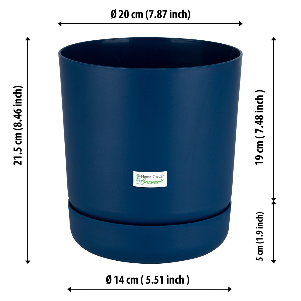 Satina Plant Pots Navy Blue